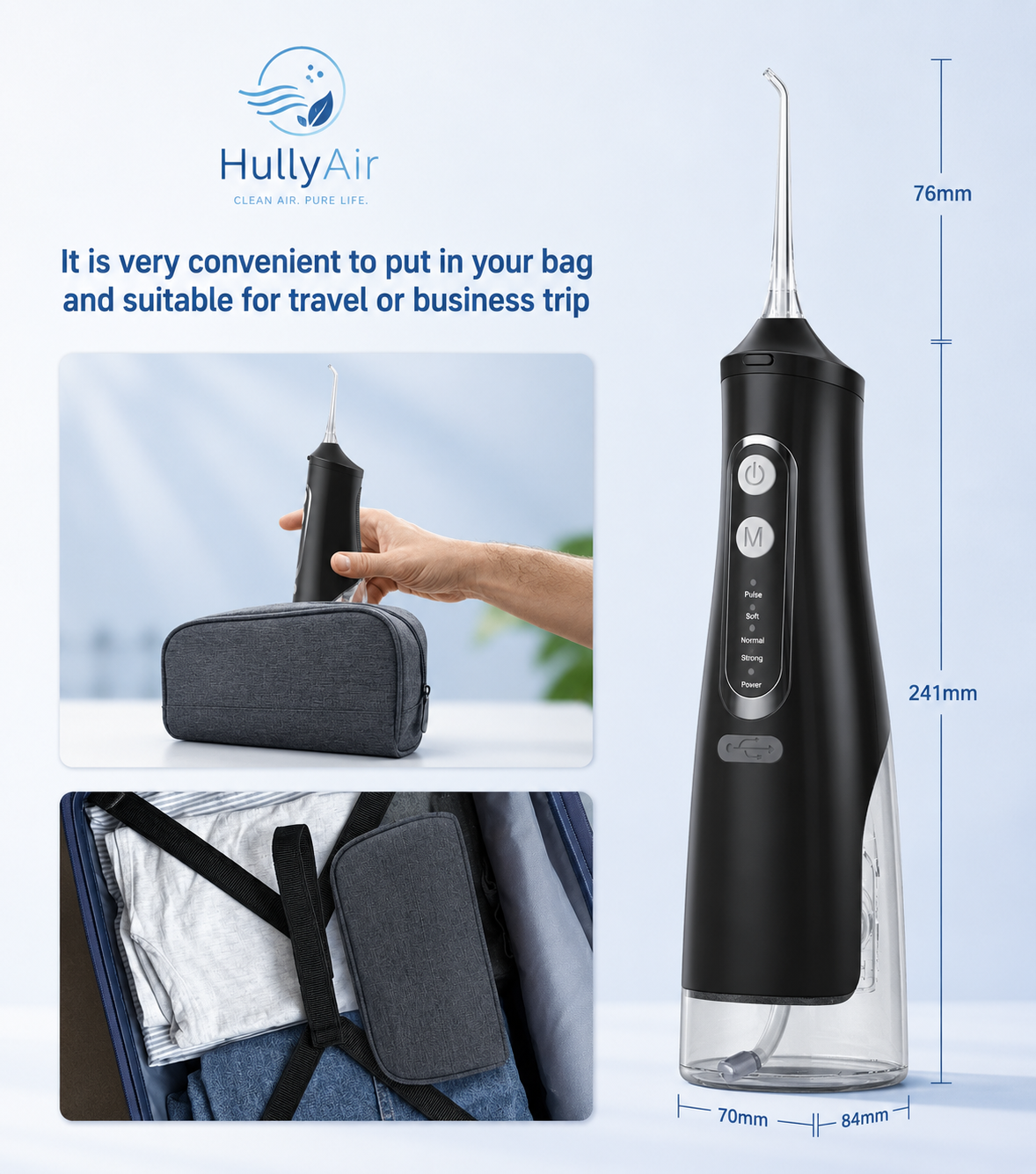 HullyAir Portable Electric Water Flosser