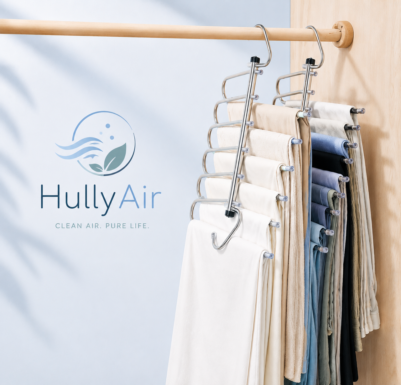 HullyAir Multi-Tier Foldable Clothes Hanger